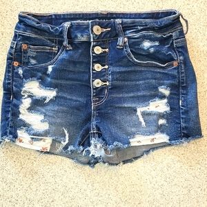 American Eagle Hi-Rise Shortie Denim Shorts